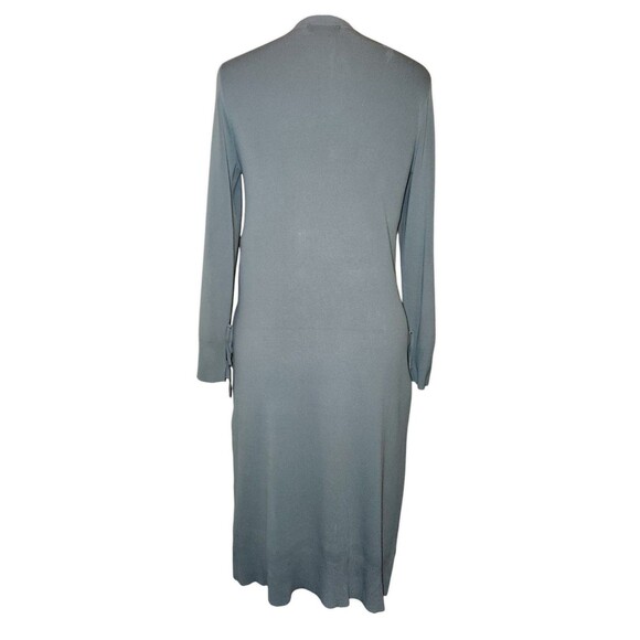 Mila Owen Rayon Blend muted mint green knit long Tie sleeve Splits sweater M/L - Picture 6 of 6